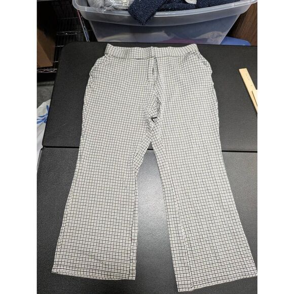 Nordstrom Rack Kick Flares Houndstooth Print Classic Boot Leg High Rise Waist Wo - Picture 3 of 6